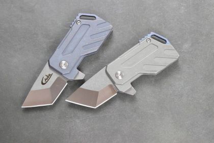 Titanium Mini Pocket Knife Tank EDC Carry Camping Knife Key Chain