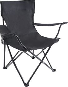 YSSOA Portable Folding Black Camping Chair, 1-Pack