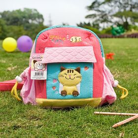 [Smile Cat] Embroidered Applique Kids School Backpack / Outdoor Backpack (7.9*8.7*2.4)