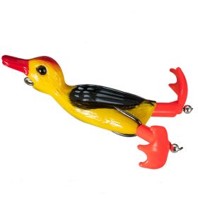 1pc Soft Fishing Lure Duck Artificial Bait With Rotating Legs; Cool Fishing Bait 9cm/11g 3.5in/0.39oz (Color: yellow)