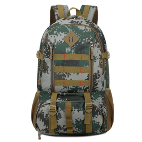 Camouflage Travel Backpack Outdoor Camping Mountaineering Bag (Color: Army green camouflage)