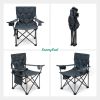 Oversized Folding Camping Chair, Heavy Duty Supports 300 LBS, Portable Chairs For Outdoor Lawn Beach Camp Picnic